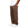 thumbnail image 2 of Zimjoy Wide Leg Sweatpants for Men Drawstring Open Bottom Baggy Sweatpants Joggers Cotton Loose Lounge Sweat Pants with Pockets Brown L, 2 of 8
