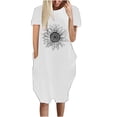 thumbnail image 2 of SMihono Robe d'Été pour Femmes 2024 Grande Taille Robe Décontractée Ample Imprimé Tournesol Manches Courtes Col en V Liquidation à Moins de 10!, 2 of 5