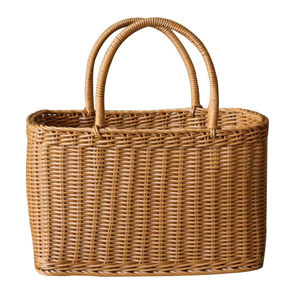Arborister Hand Woven Easter Basket with Handle - Brown