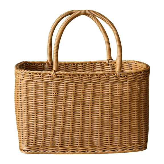 Shopping Basket Rattan Container for Bedroom Woven Table Decoration