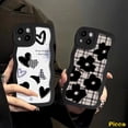 thumbnail image 2 of Estuche Retro A Cuadros Para Samsung A04s A14 A32 A52 A13 A12 A50s A04 A53 A23 A03s A50 A20 A33 A51 A30s A22 A52s A04E A31 A11 A21s A02s M32 M22 Mariposa Borde Ondulado Cubierta Suave, 2 of 3