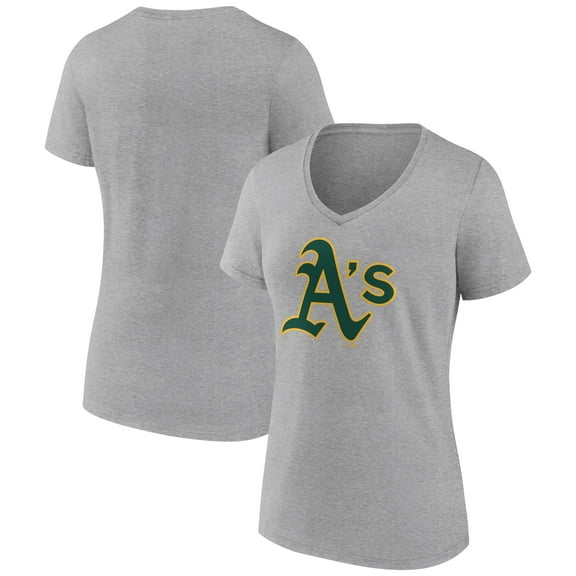 Women's Gray Athletics Official Logo V-Neck T-Shirt