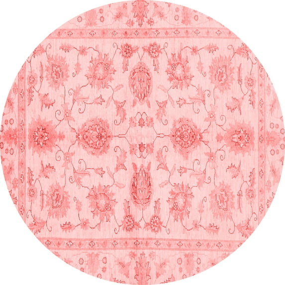 Ahgly Company Indoor Round Oriental Red Traditional Area Rugs, 5' Round