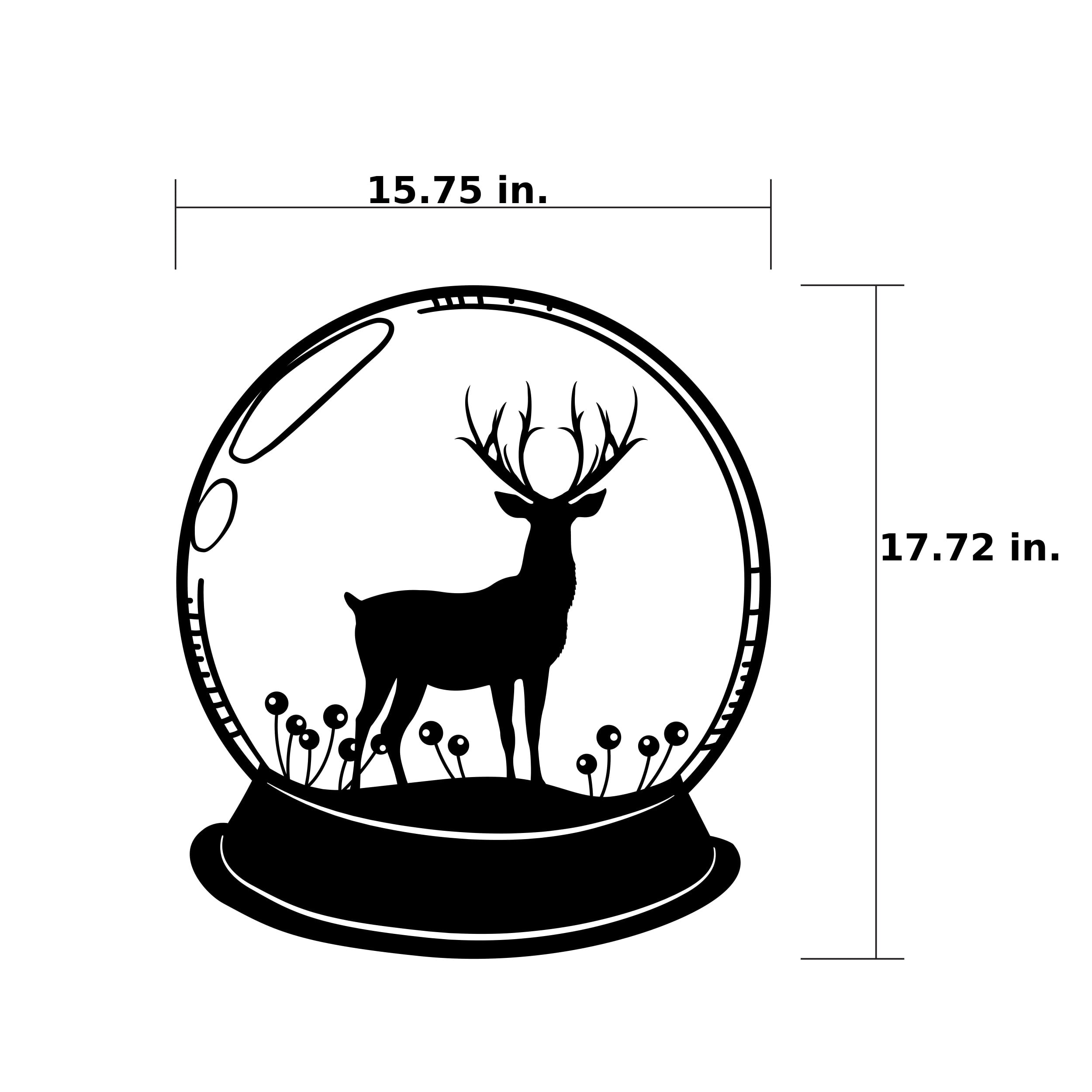 Ada Home Decor Furniture Black Deer Globe Modern Metal Wall Art