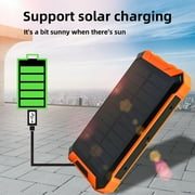 Solar Power Bank 46800mAh, Portable Wireless Charger, 18W Fast Charging External Battery Pack with 4 Cables for Cell Phones, Solar Panel Charging with Dual Flashlight for Camping