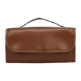 thumbnail image 2 of Bolsa de maquillaje de viaje, bolsa de viaje cosmética para mujeres, bolsa de almacenamiento de artículos de tocador con divisor y asa, bolsa de maqui marrón, 2 of 8