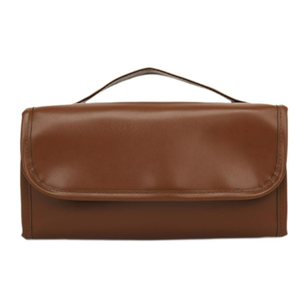 Bolsa de maquillaje de viaje, neceser para guardar artículos de tocador, neceser para mujer marrón