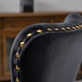 thumbnail image 4 of Chaise de Bureau pour Meubles, Chaise de Bureau Moderne Rembourrée en Velours Capitonnée à Boutons pour la Maison avec Base en Métal Doré, Chaise de Bureau Réglable Chaise de Bureau Pivotante, 4 of 5