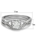 thumbnail image 2 of Rhodium 925 Sterling Silver Ring with AAA Grade CZ in Clear for Women Clear Stone Color Style TS420 Size 9, 2 of 5