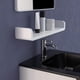 thumbnail image 4 of Estantes de baño de plástico blanco para montaje en pared, estantes de pared flotantes con ventosa en forma de U, suministros de ducha (grandes), 4 of 5