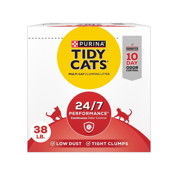 Purina Tidy Cats Clumping Cat Litter, 24/7 Performance Multi Cat Litter, 38 lb. Box