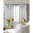 thumbnail image 3 of Sunflower Blackout Curtains, Light Blocking Print Window Curtains, Sage Green Summer Botanical Eucalyptus Farmhouse Bee Thermal Insulated Window Drapes for Living Room 2 Panels, 55"W x 39"L, 3 of 9