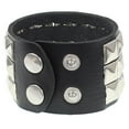 thumbnail image 4 of WINDLAND Punk Style Square Studded Bracelet Unique Rivet Bracelet Fashion Statement Bracelet Leather Texture for Daily and Party, 4 of 8