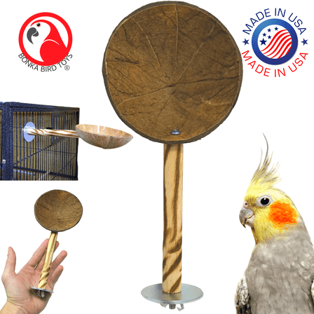 Bonka Bird Toys 2185 Coco Perch Seed Treat Cage Dish