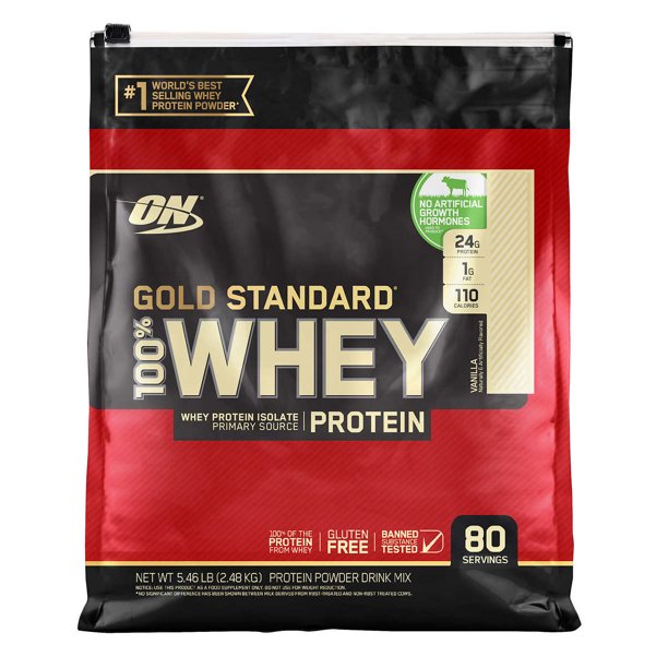 Optimum Nutrition Gold Standard 100% Whey Protein Vanilla, 80 Servings