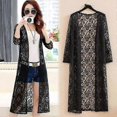 thumbnail image 1 of Cárdigan de encaje para mujer, de verano, con protección solar, manga larga, talla grande, largo medio, abrigo fino., 1 of 4