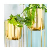 CosmoLiving by Cosmopolitan 39, 46H Tall Dome Gold Metal Planter with Removable Stand (2 Count)