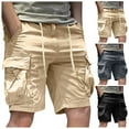 thumbnail image 6 of Men's Shorts Cargo Big and Tall Plus Size Shorts Relaxed Fit Breathable Fabric Summer Outdoor Casual Shorts with 4 Pockets Grey,XXL, 6 of 6
