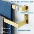 thumbnail image 4 of Double-Layer Towel Bar, Brushed Gold Towel Racks for Bathroom Wall Mounted, Stainless Steel Bathroom Towel Holder, Modern Space Saving Towel Rod, 16", 4 of 16