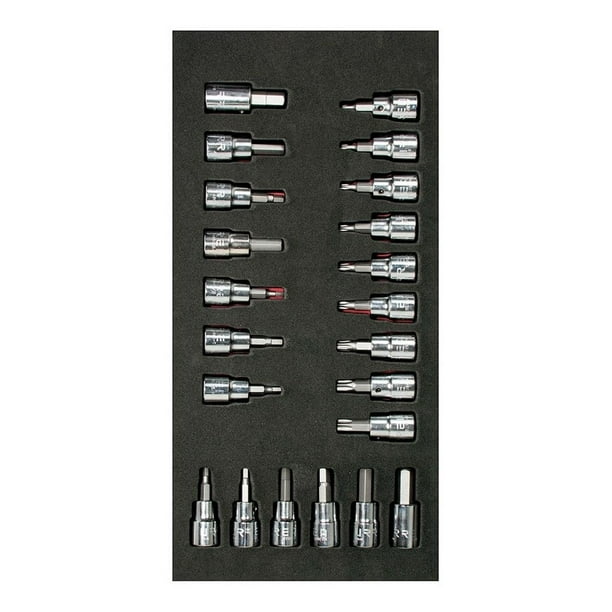 Juego Dados Punta Torx Hex Sae & Métricos 3/8 22 Pzs Urrea Urrea CH108