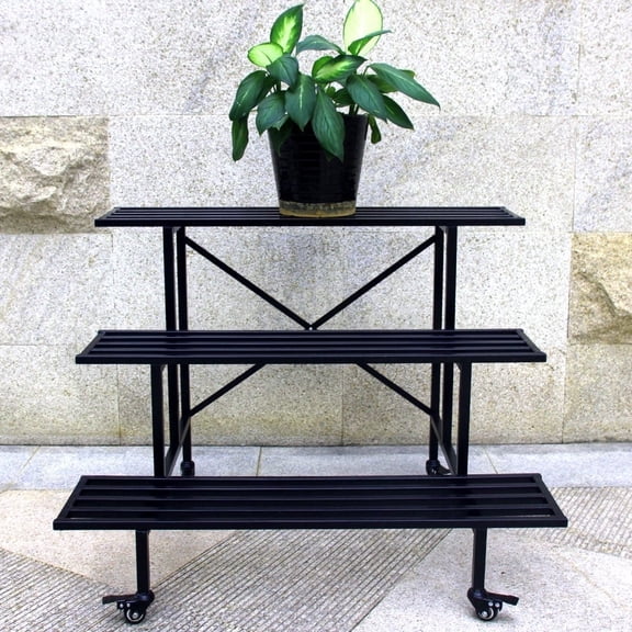 Zhongma Heavy Duty 3 Tier Plant Stand for Home, Garden, Plant Lovers,Metal Storage Rack Shelf/Freestanding Display Stand