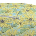 thumbnail image 3 of Floral Pouf Cover with Zipper, Continuous Innocent Echinacea Hand Drawn Sketch, Soft Decorative Fabric Unstuffed Case, 30" W X 17.3" L, Pastel Yellow Pale Blue, by Ambesonne, 3 of 5