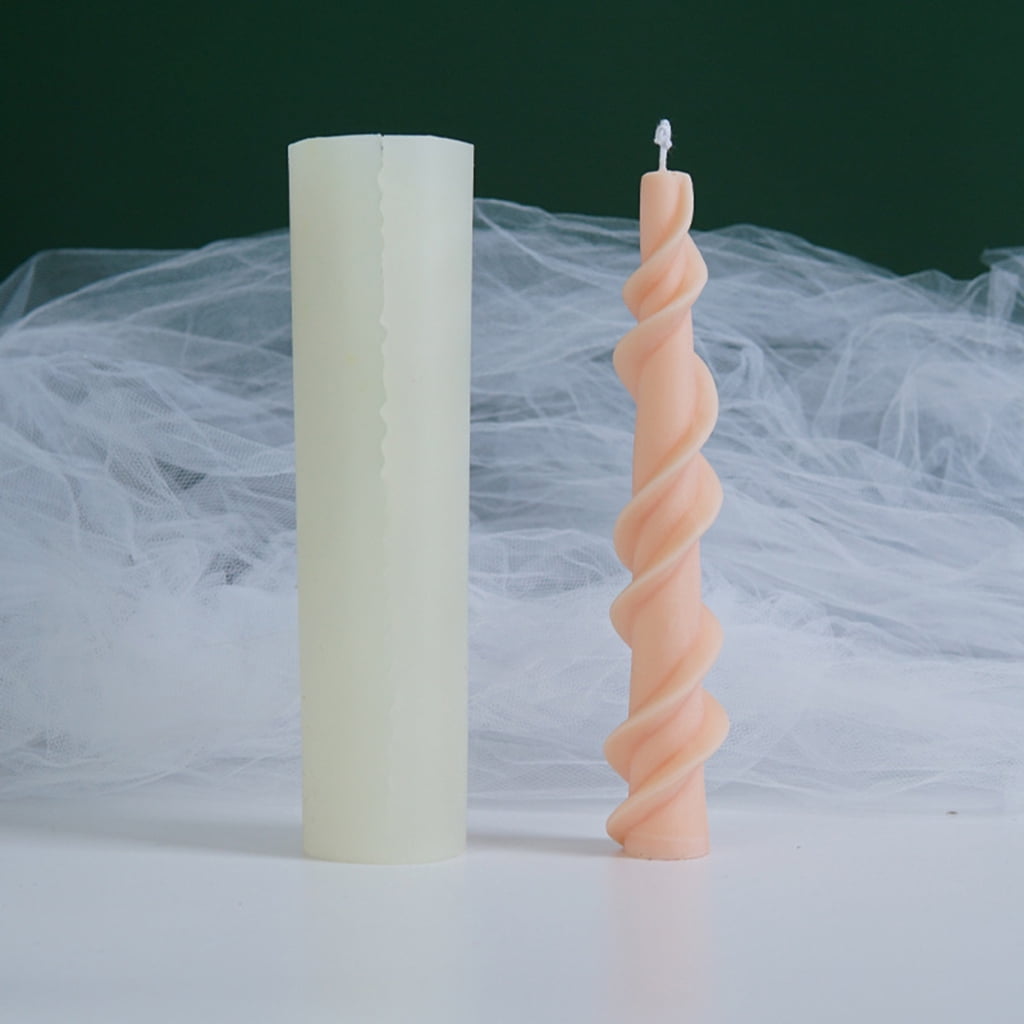 ZUARFY 3D Spiral Rod Silicone Mold for Plaster Candle Making Baking Chocolate Cake Dessert Pastry Mousse Mould