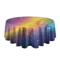 thumbnail image 5 of Colorful Galaxy Pattern Round Tablecloth 60"x60",Wrinkle Wipeable Table Cloth for Kitchen Dining Room Picnic Patio Party, 5 of 6