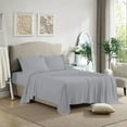 thumbnail image 2 of 4 Piece Ruffle Sheet Set, 2" Inch Ruffle Hem On Flat Sheet, 21 Inch Deep Pocket, 100% Egyptian Cotton, 800 TC, Full Size, Solid Silver, 2 of 4