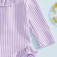 thumbnail image 5 of TOWED22 Baby Girls Long Sleeve Bathing Suits One Piece Swimsuits for Kids Sun Protection Rash Guard Swim Shirts Purple,18-24 M, 5 of 6
