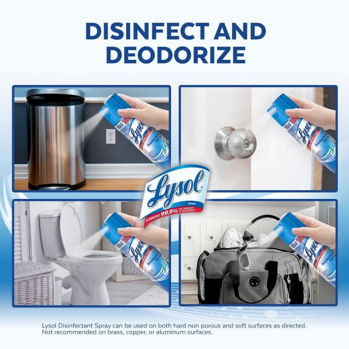 (6 pack) Lysol, Disinfectant Spray, Spring Waterfall, 19 oz, Eliminates Odors, Liquid, Packaging May Vary