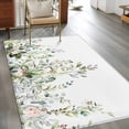 thumbnail image 2 of 4'x6' Area Rugs, Sage Green Eucalyptus Indoor Outdoor Area Rug for Living Room Bedroom, Pink Floral Buds Summer Pastoral Washable Bathroom Rugs Kitchen Floor Carpet Mats Home Decor Aesthetic, 2 of 8
