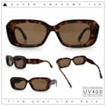 thumbnail image 2 of Womens Beveled Thick Plastic Narrow Rectangle Mod Fashion Sunglasses Tortoise - Brown, 2 of 8