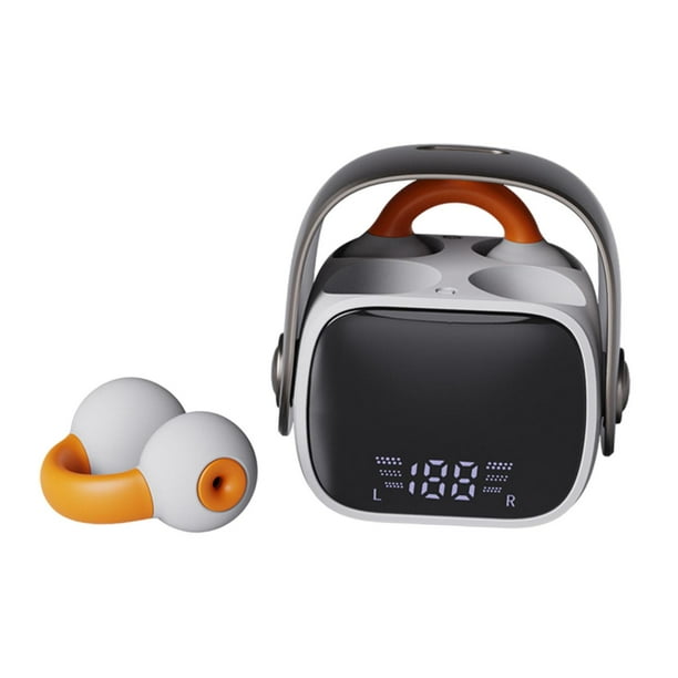 Auriculares con clip para la oreja, ligeros, con reducción de ruido para música, trabajo, gimnasio y correr. Blanco