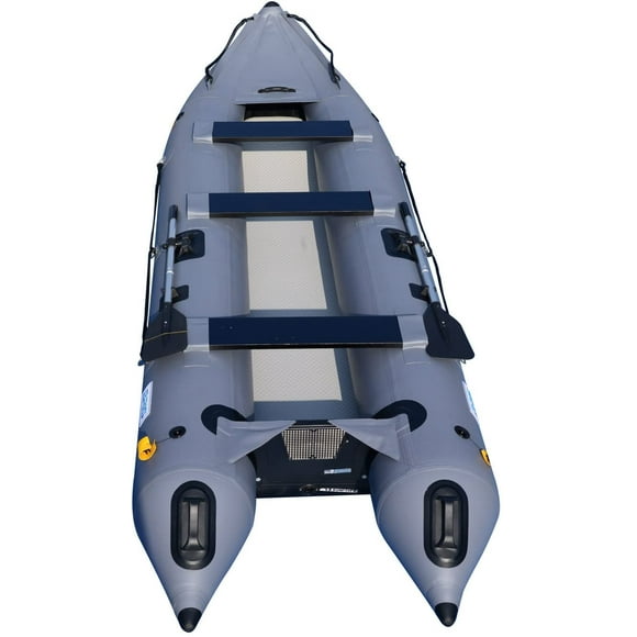 BRIS 14.1ft Inflatable Boat Inflatable Kayak 3 Person Kayak Canoe Fishing Inflatable poonton Boat