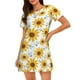 thumbnail image 1 of Fotbe Sunflowers Bata de Dormir para Mujer con Estampado, Camisón de Algodón de Manga Corta, Ropa de Dormir Casual, 1 of 6