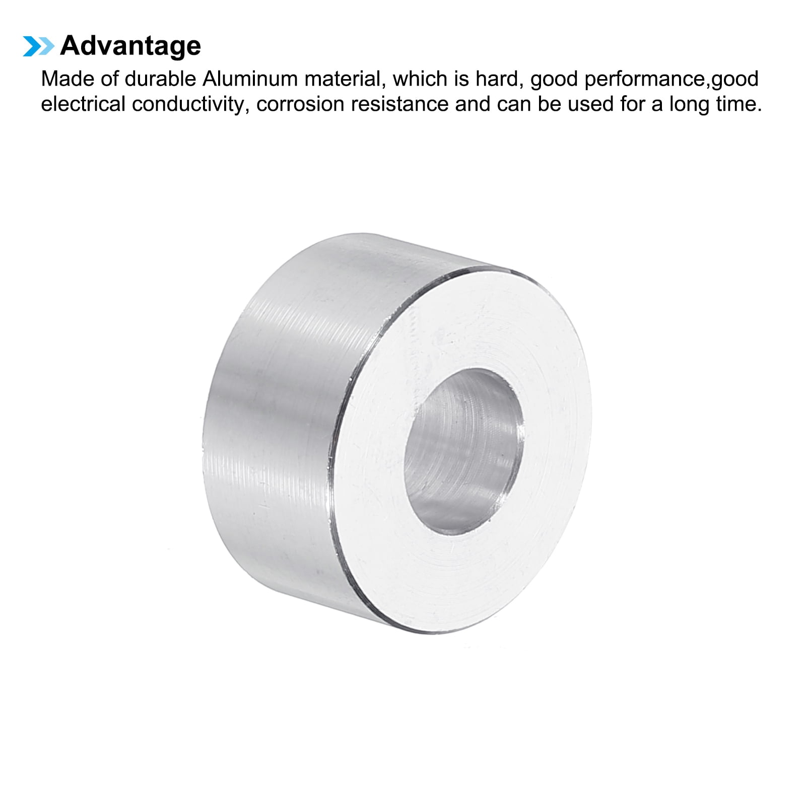 M8 Aluminum Spacers, 12 Pcs Metal Spacers Aluminum 8.5mm ID x 20mm OD x 10mm L Aluminum Spacer Screw Standoff Round for 5/16 or M8 Screw Bolts