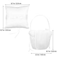 thumbnail image 2 of unbranded 2Pcs White Ring Pillow and Flower Basket Set Wedding Supply with Bowknot for Bride Tote, 2 of 7