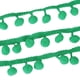 thumbnail image 1 of Cinta para agregar color a proyectos manualidades DIY Yuarrent con flecos de bola y pompones 5 yardas verde, 1 of 6