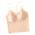 thumbnail image 6 of ChoXxx Women's Lace Backless Camisole Removable Padding Braless Strap Casual Beige M, 6 of 7
