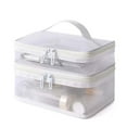 thumbnail image 1 of Large Capacity Handheld Transparent Storage Bag Double Layer Portable Travel Storage Toiletry Bag, 1 of 2