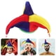 thumbnail image 3 of FELTECHELECTR Sombrero de payaso para disfraz de fiesta de Mardi Gras, gorra divertida de Halloween, accesorios multicolores, arcoíris para mascarada, accesorio de cosplay, 3 of 4