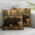 thumbnail image 3 of GOSMITH  Black Bear Throw Pillow Covers Cabin Forest Square Pillowcase Decorative Cushion Wildlife Vintage Rustic Plaid for Couch Sofa Bedroom Car, 3 of 5