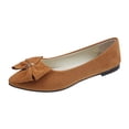thumbnail image 2 of Gpaecead Women's Bow Ballet Flats Pointed Closed Toe Faux Suede Quilted Cushioned Insole Non Slip Shoes For Work And Dates, Brown, 2 of 5