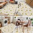 thumbnail image 5 of Cute Lemon Floral Area Rugs 4'x6', Washable Small Throw Rugs for Office Bathroom, Farmhouse Vintage Linen Texture Indoor Outdoor Rug Non-Slip Low Pile Carpet Runner Reversible Floor Mats, 5 of 8