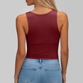 thumbnail image 4 of GEWSEY Tank Tops with Built in Bra for Women 2026 Racerback Workout Lounge Camisole Summer Sports Padded Cami Tube Casual Yoga Tops (Wine, L), 4 of 7