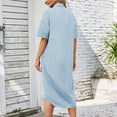 thumbnail image 7 of MuZeFu Summer Dress Women 2024 Trendy Denim Women's Fashionable Long Sleeved Lapel Button Loose Casual Denim Dress, 7 of 7