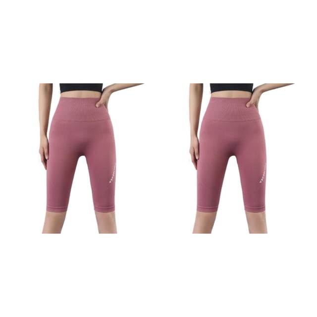 Pantalones de Yoga Sonducket mujer cintura alta absorbente de sudor Rojo S 2Conjunto