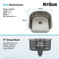 thumbnail image 5 of KRAUS Premier 20-inch 16 Gauge Undermount Single Bowl Stainless Steel Kitchen Sink, 5 of 10