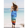 thumbnail image 4 of HAPPY BAY Women's Beachwear Summer Bikini Wraps Beach Wrap Swimwear Coverups Sarong Swim Cover up Skirt Swimsuit Pareo for Women One Size Blue_M75, 4 of 5